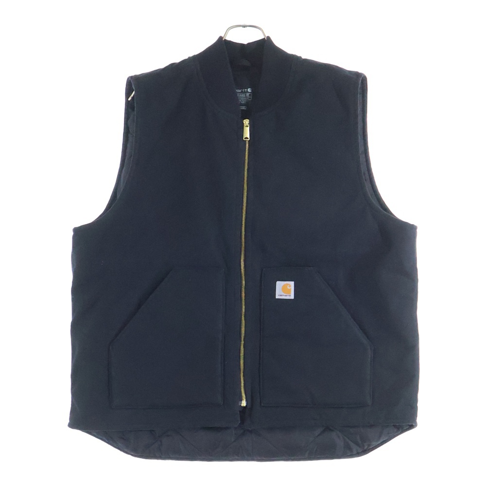 キルティングライニング ジップアップ 中綿ベスト ブラック OV0001-M Bランク