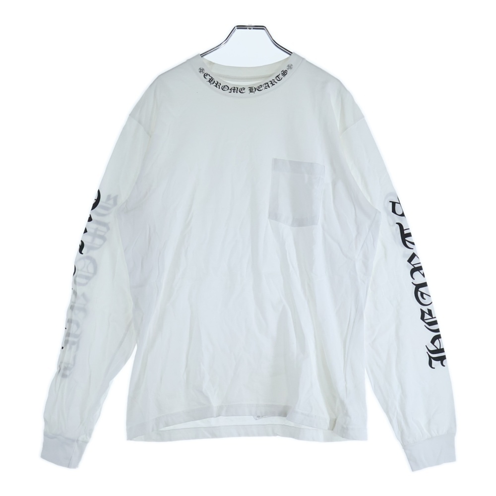 NECK LOGO L/S TEE ネックロゴ プリント クルーネック 長袖Tシャツ カットソー ホワイト Bランク