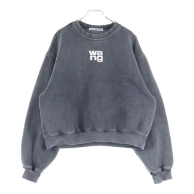 フロントロゴ クルーネック スウェット トレーナーチャコールグレー 4CC3221360 レディース Bランク