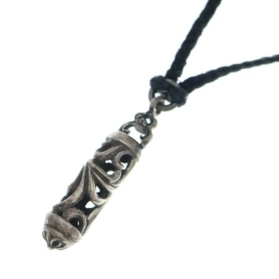 ROLLER ローラーペンダントトップ レザーブレイド ネックレス シルバー/ブラック Bランク