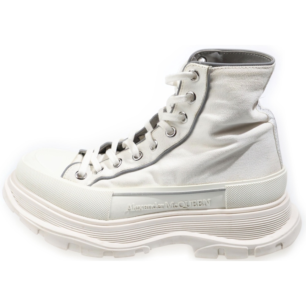 レースアップ キャンバス ハイカットスニーカー ホワイト 705663 Bランク