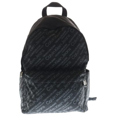 CKJ SPORT ESSENTIALS ロゴ 総柄 バックパック リュックサック デイパック ブラック HH3018 Aランク
