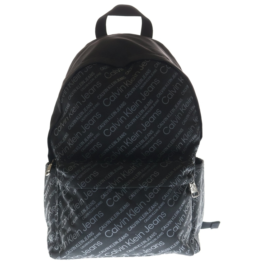 CKJ SPORT ESSENTIALS ロゴ 総柄 バックパック リュックサック デイパック ブラック HH3018 Aランク