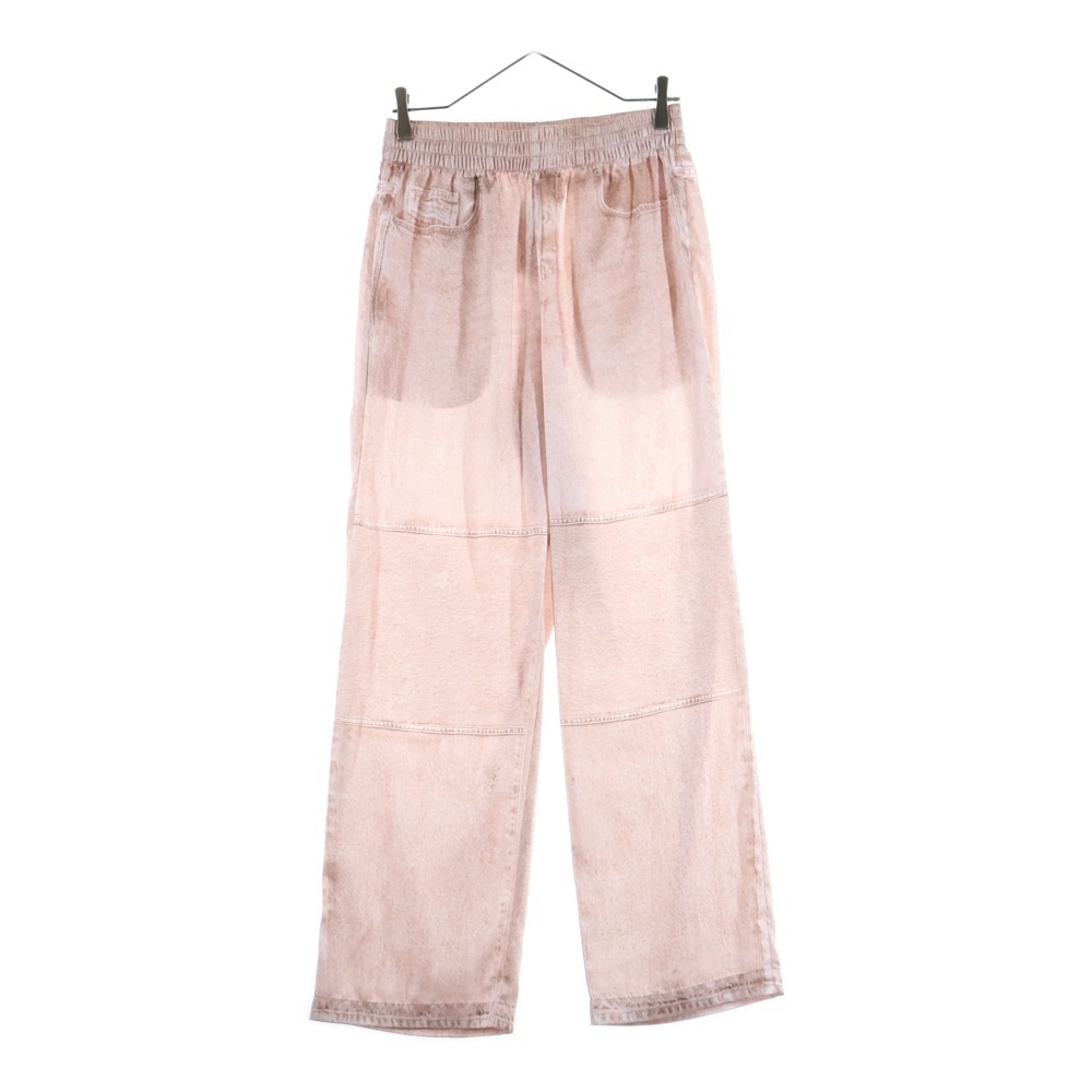 P-FERNY-DEN デニムプリント ポリエステル ロングパンツ ピンク A08803 レディース Aランク