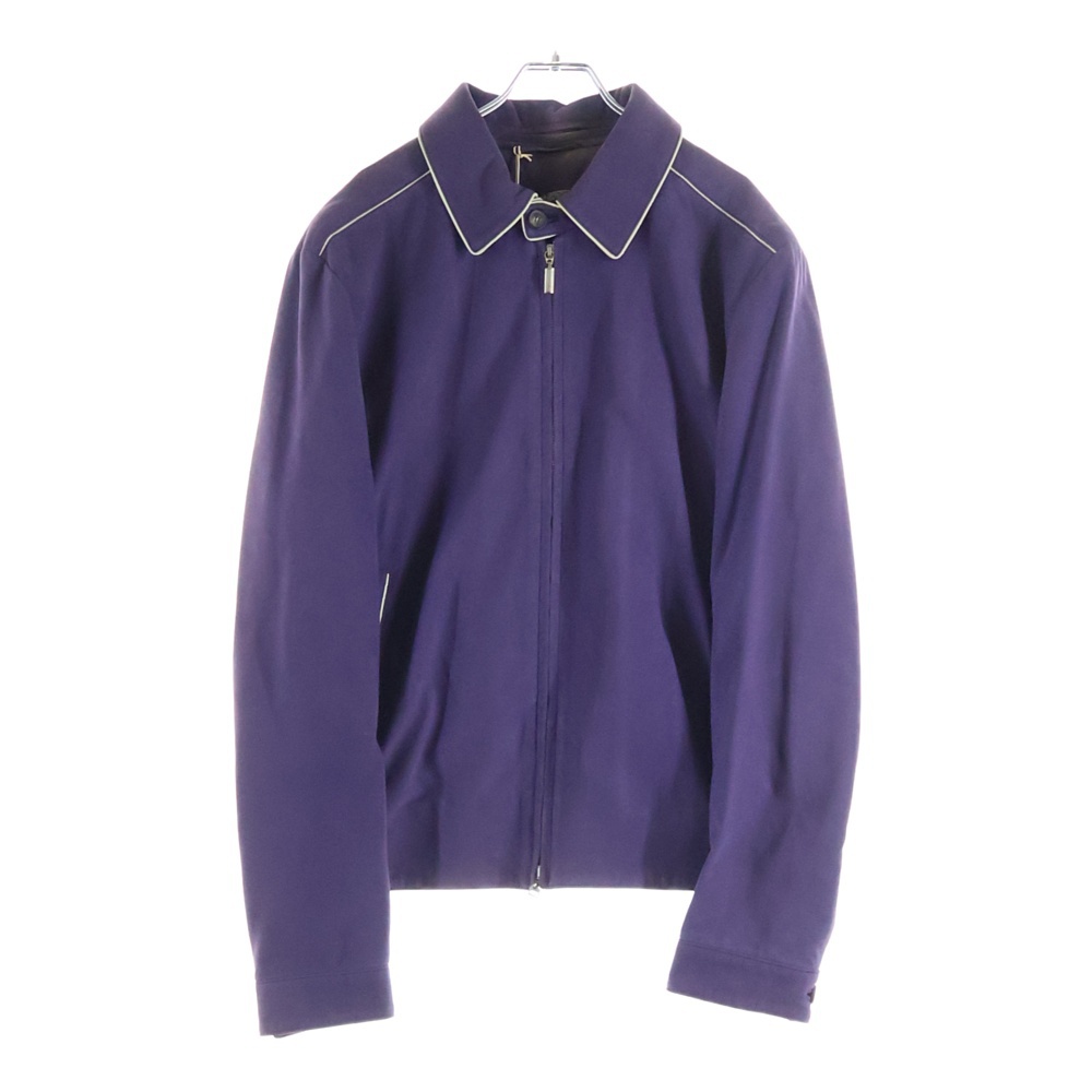 スエードレザー パイピング ジップアップ ジャケット パープル Bランク