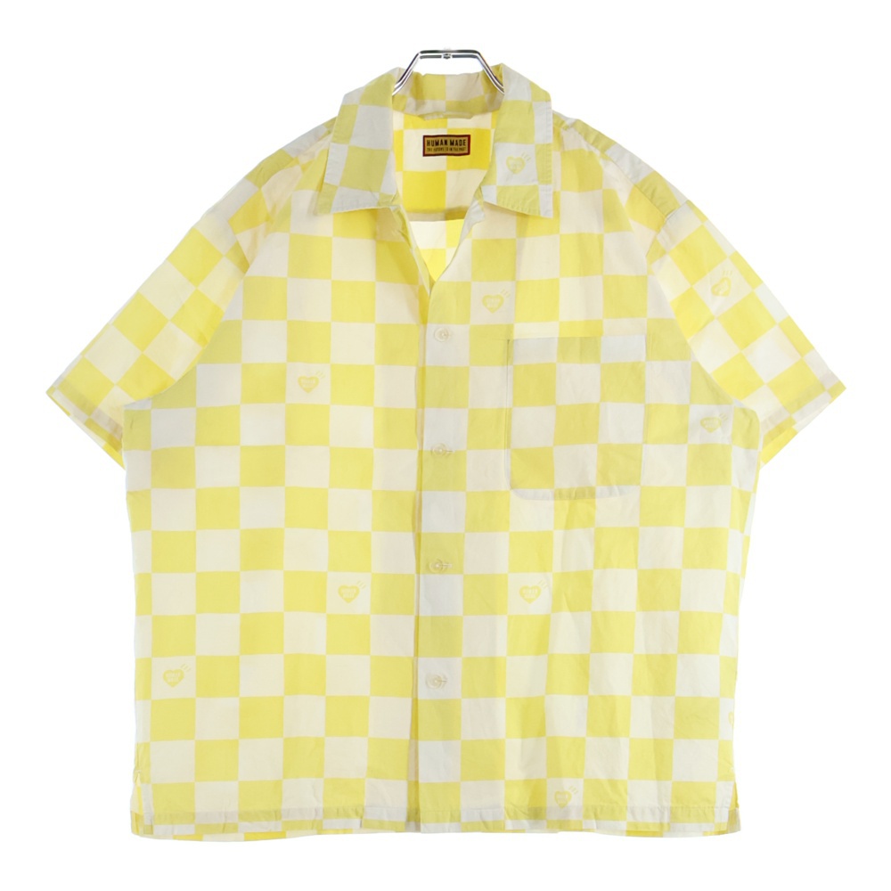 オーバーシルエット ロゴ オープンカラーシャツ イエロー Bランク