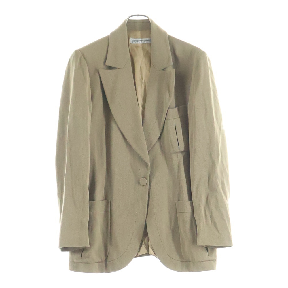 90s イタリア製 バージンウール テーラードジャケット ベージュ Bランク