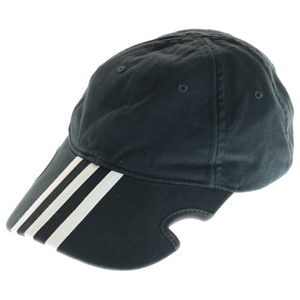 ×adidas アディダス ロゴストライプベースボールキャップ 帽子 ブラック 712160 410B2 Sランク
