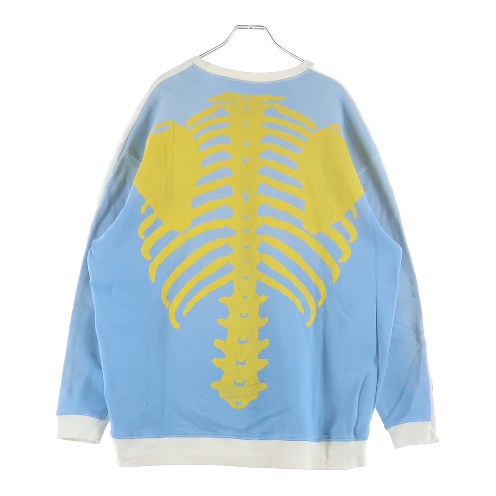 2Tones Remake Big Sweatshirt ボーンプリント ダメージ加工 クルーネックスウェットトレーナー ホワイト/ブルー EK-1021 Aランク