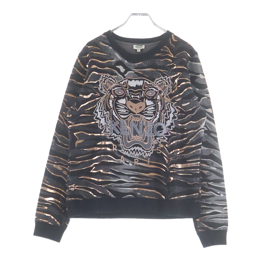 Tiger Stripes Sweatshirt タイガー刺繍 クルーネックスウェットトレーナー ブラック F662SW8324XC Aランク