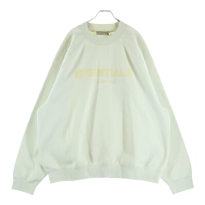 SWEATSHIRT ラバーロゴ クルーネックスウェットトレーナー アイボリー Sランク