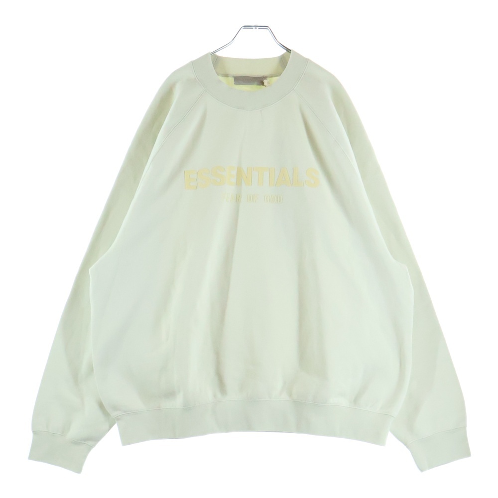 SWEATSHIRT ラバーロゴ クルーネックスウェットトレーナー アイボリー Sランク