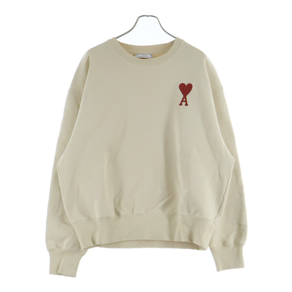 Sweatshirt ハートロゴ刺繍 クルーネックスウェットトレーナー ベージュ H20HJ034.747 Aランク