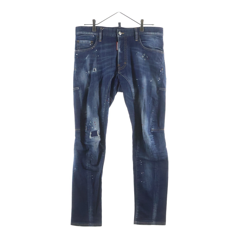 20AW Tidy Biker Jean ペイント加工 ダメージ加工 スキニーデニムパンツ インディゴ S71LB0776 S30342 Aランク