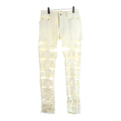 SPARTAN JEANS スパルタンジーンズ ダメージ加工 スキニーパンツ ホワイト DU01B7360-SDM Sランク