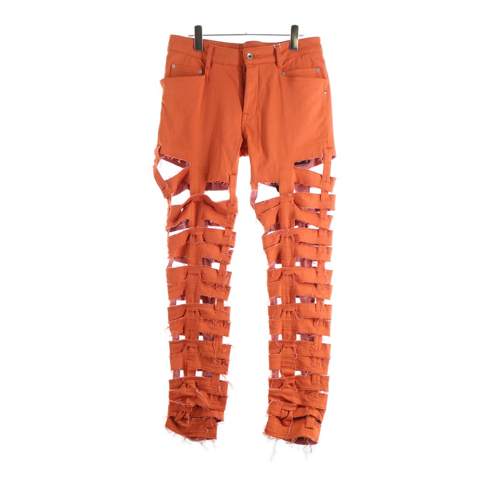 SPARTAN JEANS スパルタンジーンズ ダメージ加工 スキニーパンツ オレンジ DU01B7360-SDM Sランク