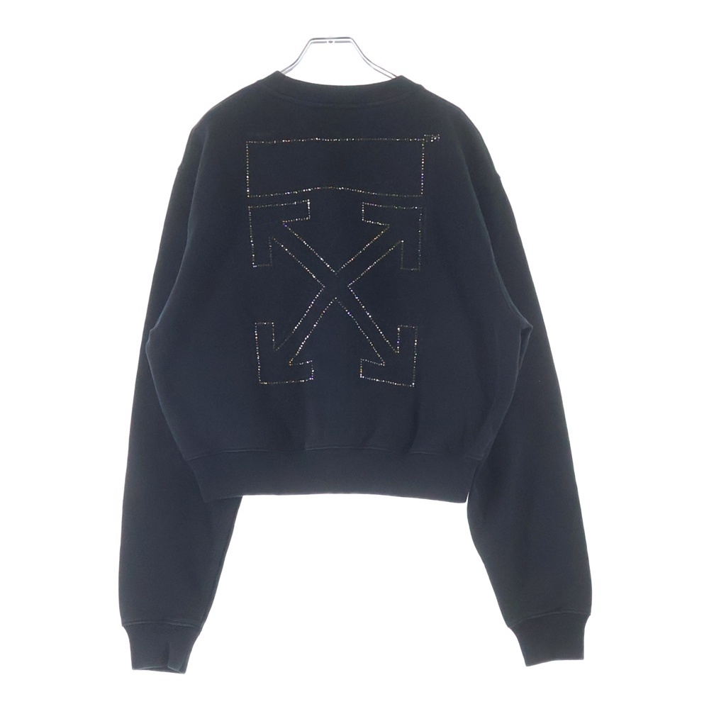 19AW Sweatshirt ラインストーン装飾 クルーネックスウェットトレーナー ブラック レディース OWBA026E19003065 Aランク