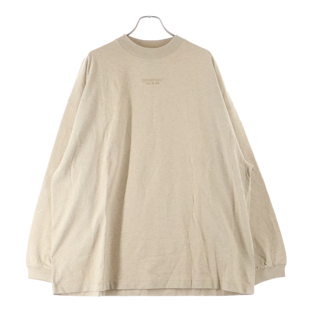 L/S T-SHIRT ラバーロゴ 長袖Tシャツ ロンT ベージュ Sランク