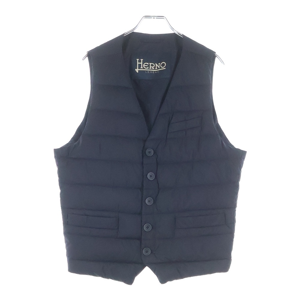 Vest シングルジレ 羽毛ナイロンベスト ブラック PI002ULE Aランク