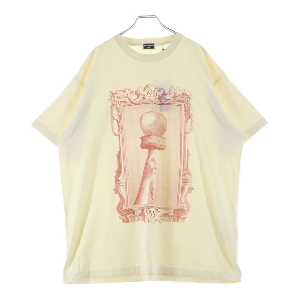 NY To The World Liberty Apple Flame Vintage Tee 半袖Tシャツ アイボリー Sランク