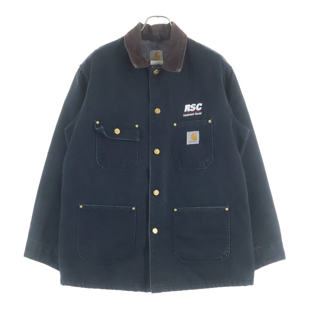 90-00s ミシガン チョアコート 企業物 カバーオール 裏地ブランケット ネイビー Bランク