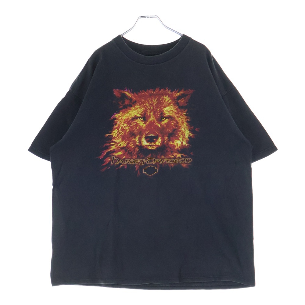 00s VINTAGE 2000 Multipul Animal Print Tee アニマル 両面プリント 半袖Tシャツ カットソー ブラック Bランク