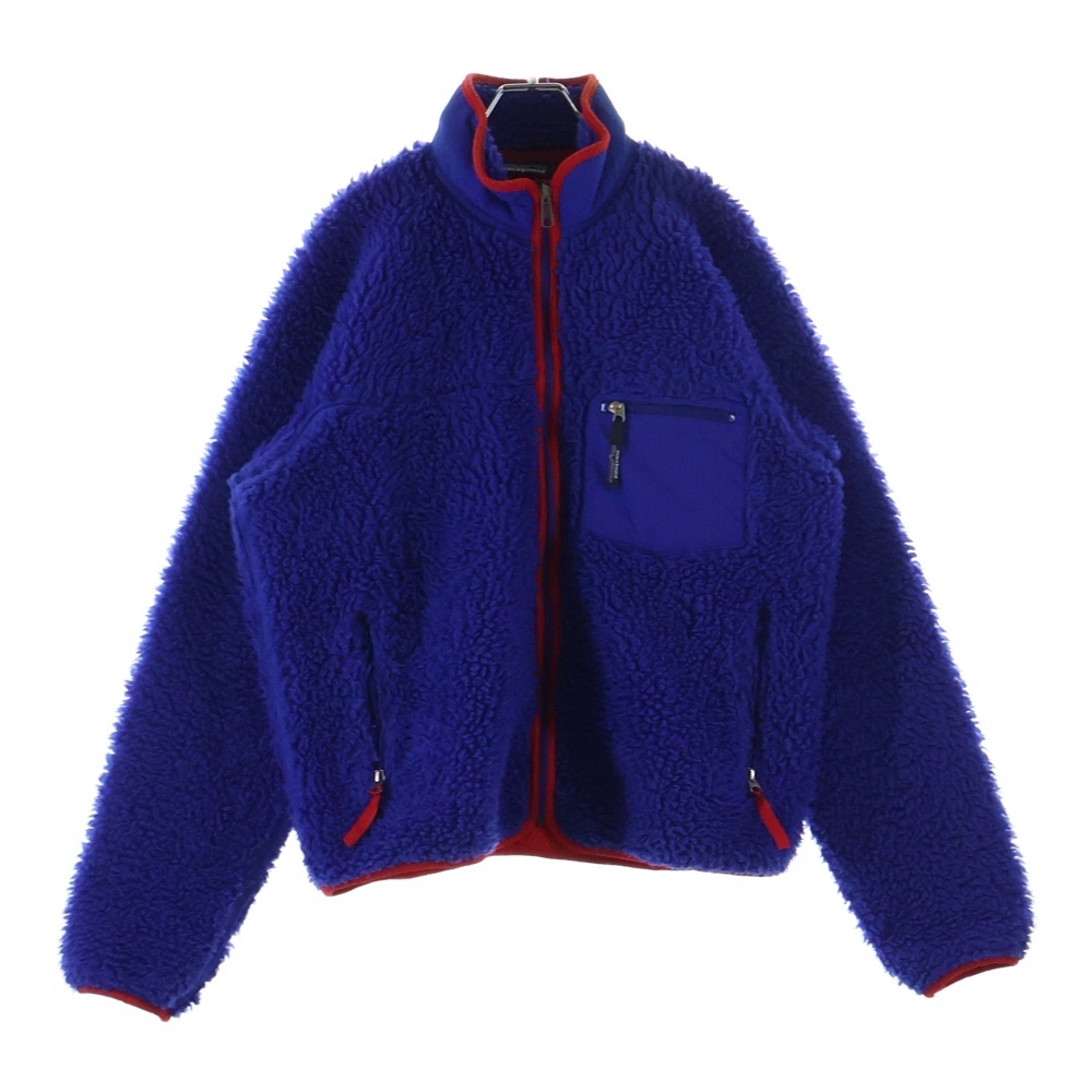 00s VINTAGE Classic Retro Cardigan クラシックレトロカーディガン ジップアップ USA製 ブルー Bランク