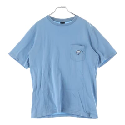 02AW カート期 胸刺繍 ローリングストーンズ 半袖Tシャツ カットソー ブルー Bランク