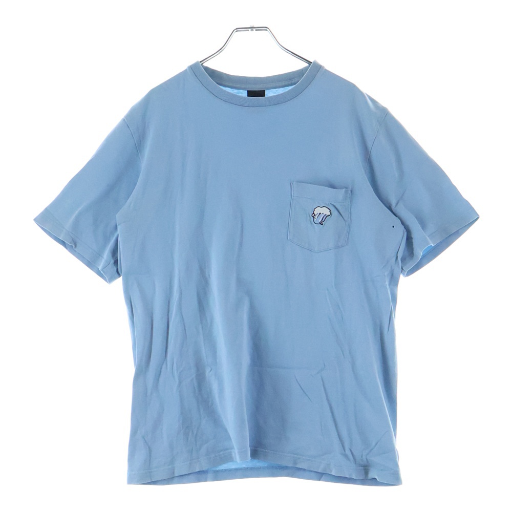 02AW カート期 胸刺繍 ローリングストーンズ 半袖Tシャツ カットソー ブルー Bランク