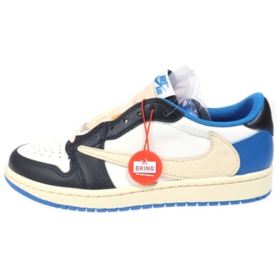 ×TRAVIS SCOTT FRAGMENT DESIGN AIR JORDAN 1 LOW OG SP トラヴィススコット フラグメント エアジョーダン1 DM7866-140 ローカットスニーカー US7.5/25.5cm Aランク
