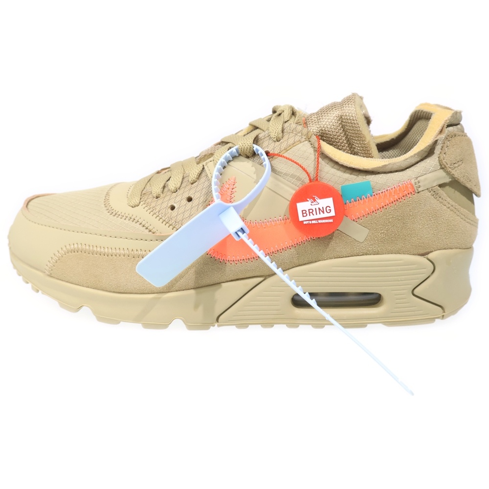 ×OFF-WHITE THE 10 AIR MAX 90 DESERT ORE AA7293-200 オフホワイト エアマックス90 デザートオレ ローカットスニーカー ブラウン US10.5/28.5cm Sランク
