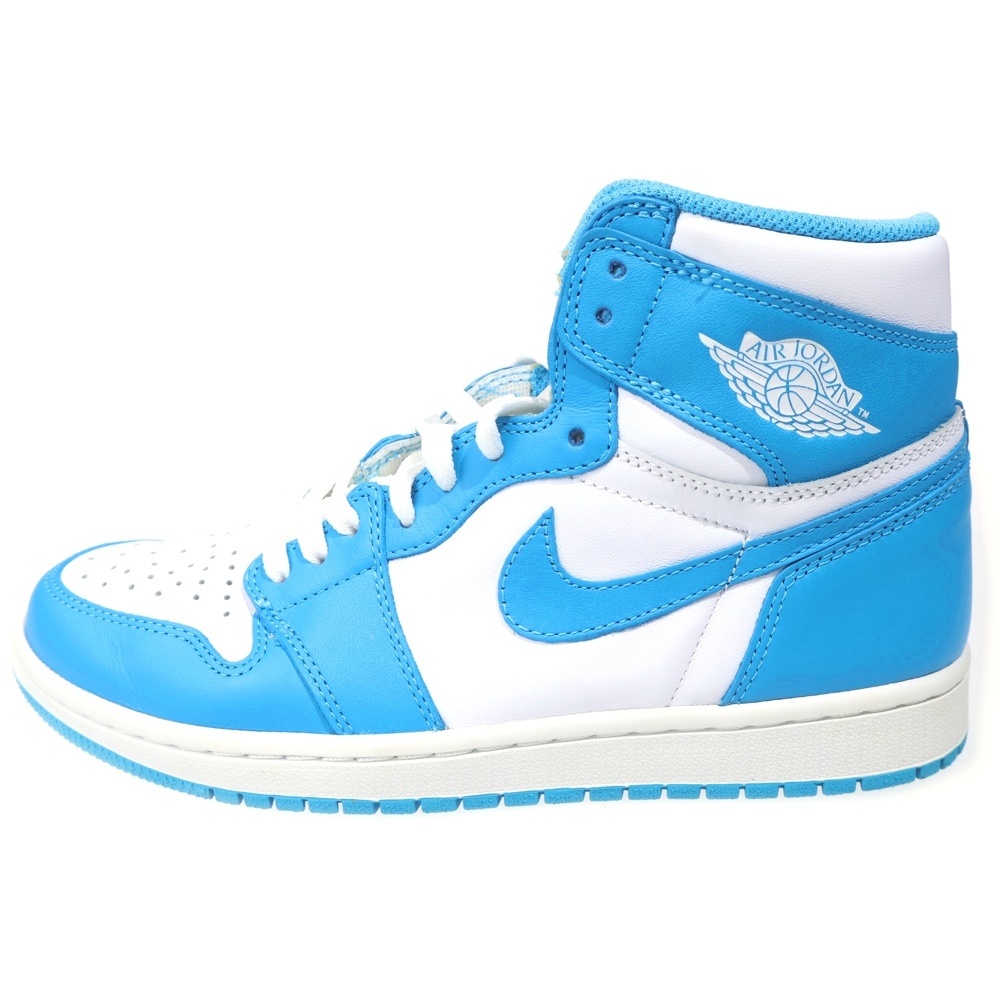 AIR JORDAN1 RETRO HIGH UNC 555088-117 ジョーダン1 ノースカロライナ ハイカットスニーカー ライトブルー/ホワイト US8/26cm Bランク