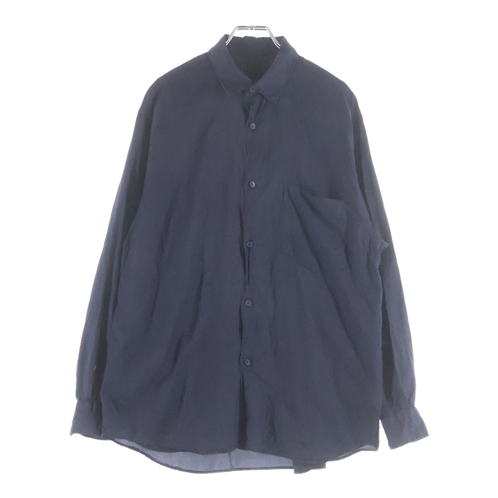 21SS 杢シルク シャツ 長袖シャツ ネイビー T01-02020 Bランク