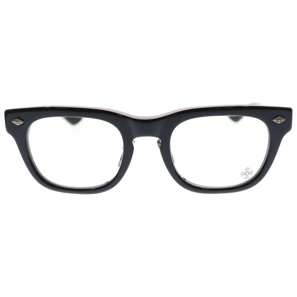 BAGGINS サイドフレアニーテンプルサングラス クリアフレーム アイウェア メガネ 眼鏡 ブラック/シルバー Aランク