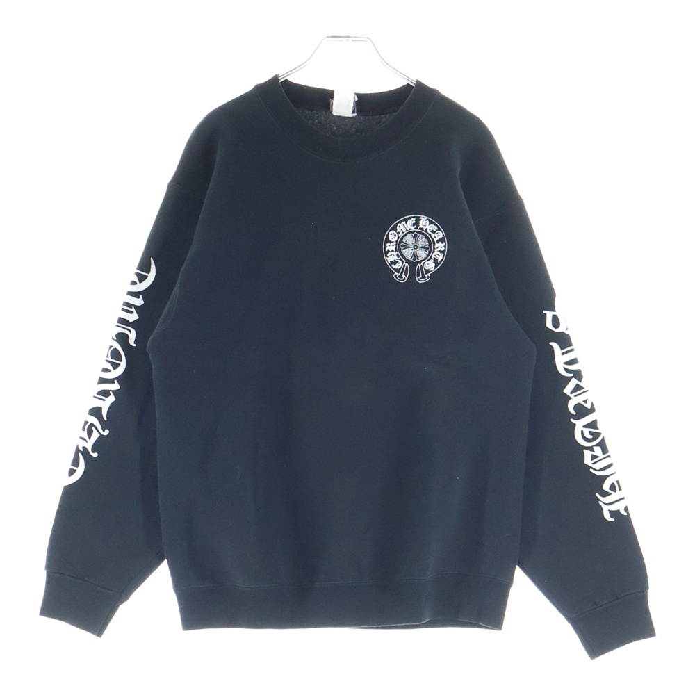 90's オールド ホースシュー プリントロゴ スウェットクルーネック トレーナー ブラック Bランク