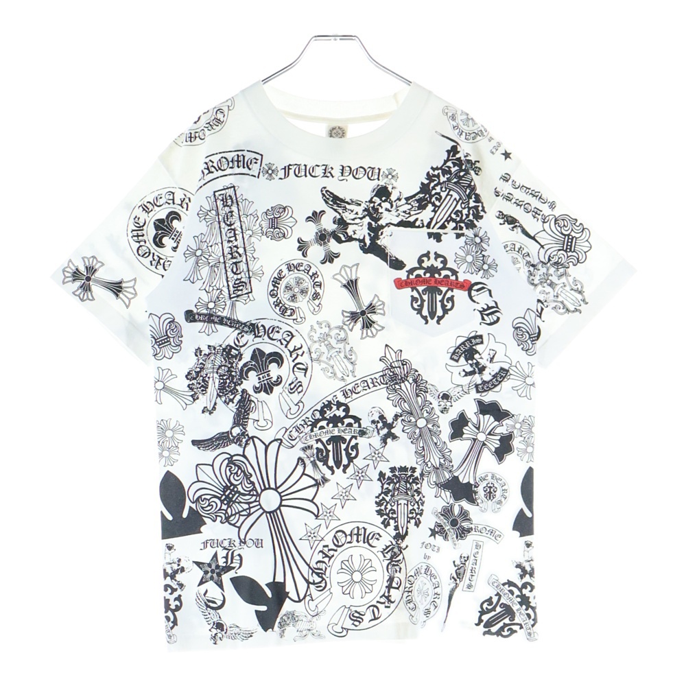 MULTI MOTIF S/S TEE マルチモチーフ 総柄プリント半袖Tシャツ ホワイト Bランク