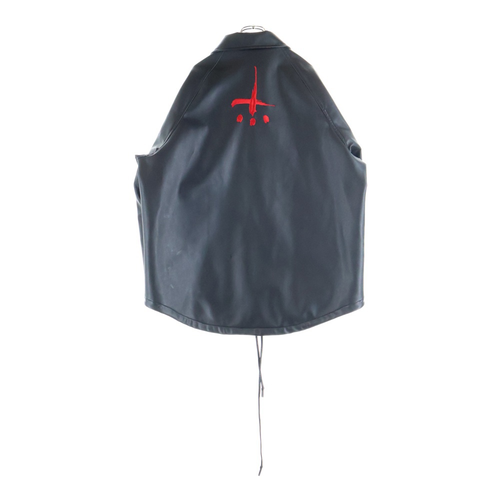Fake Leather Coach Jacket フェイクレザー コーチジャケット 2101110103 ブラック Bランク