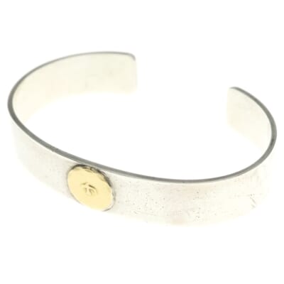 平打ちブレスM バングル シルバー/ゴールド BGA097 Bランク