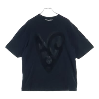 フロント ハートプリント 半袖 Tシャツ カットソー ブラック レディース FN-UX-TSHI000081 Bランク