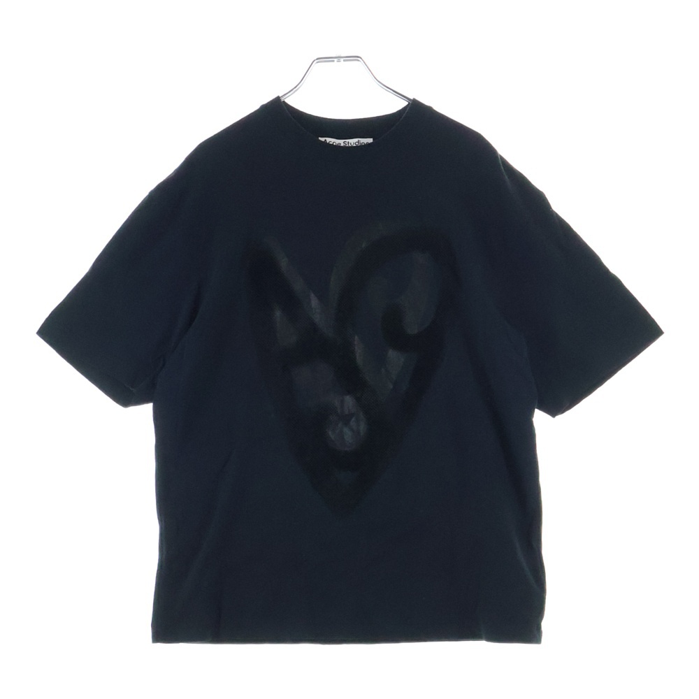 フロント ハートプリント 半袖 Tシャツ カットソー ブラック レディース FN-UX-TSHI000081 Bランク