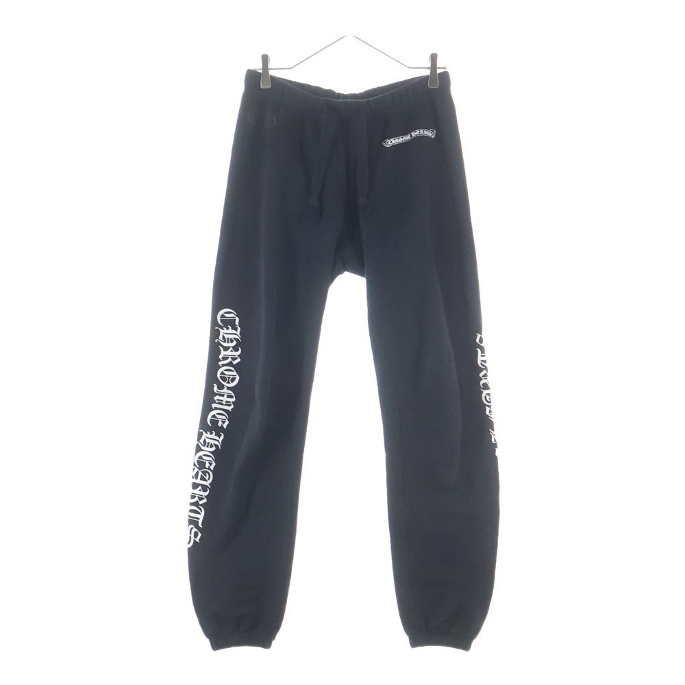 SWTSHRT PANTS フロントスクロールラベル サイドロゴ プリント スウェットパンツ ブラック Bランク