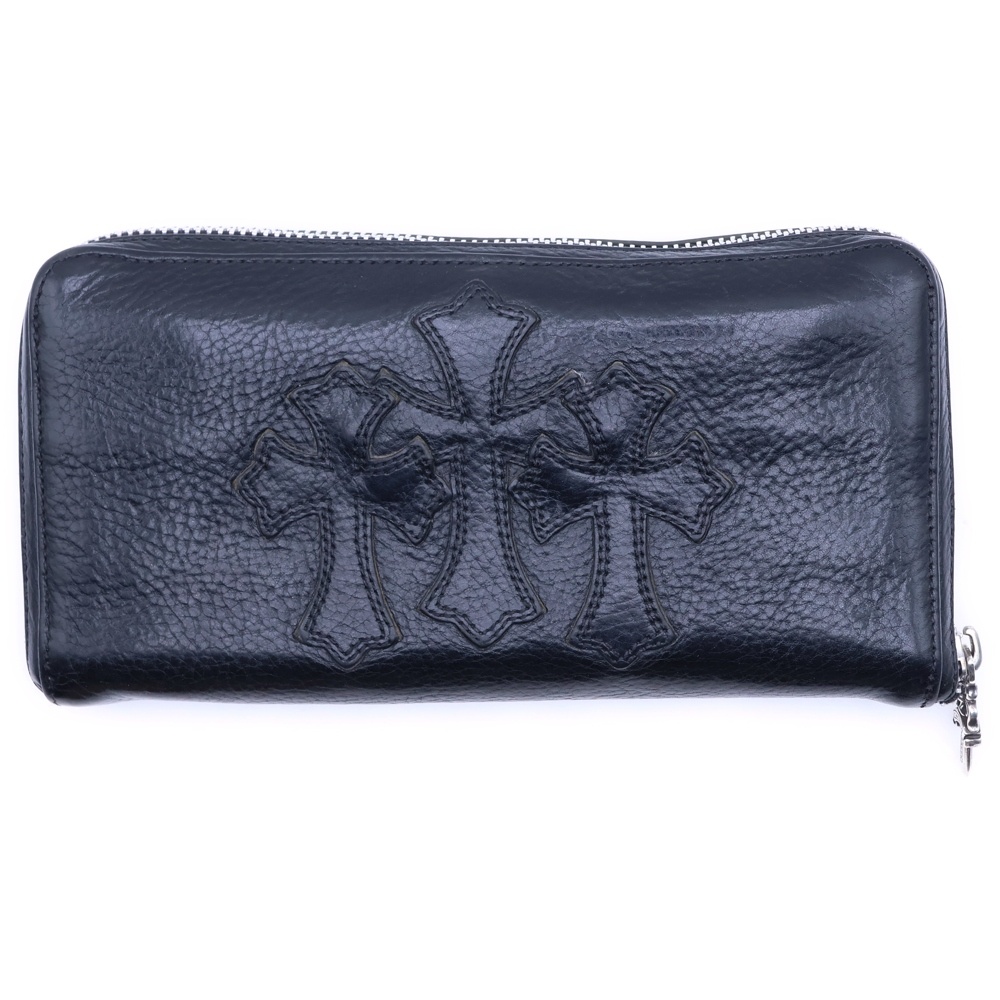 REC F ZIP 3クロス ラウンドジップレザーウォレット 財布 ブラック BCA368 Bランク