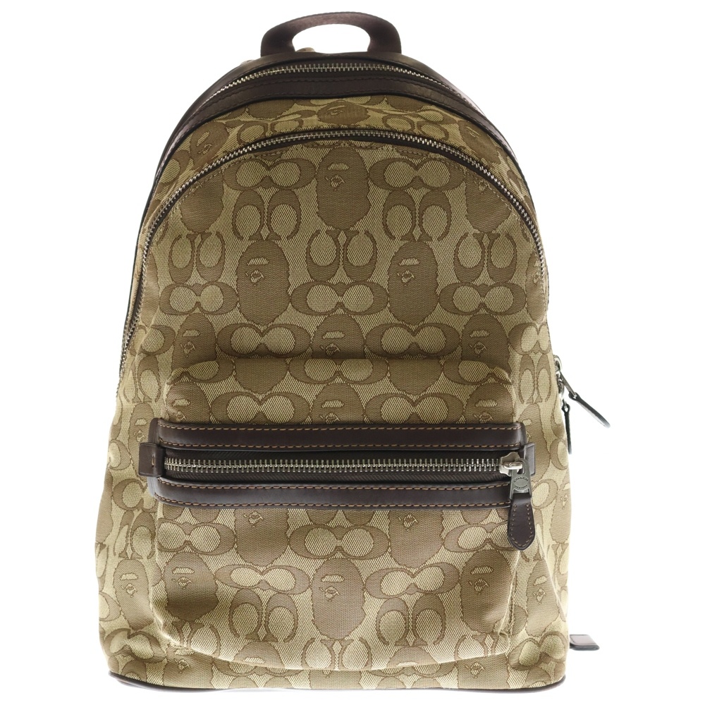 ×A BATHING APE 20SS ACADEMY BACKPACK 23 アベイシングエイプ アカデミーバックパック リュック シグネチャー ブラウン Aランク
