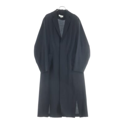 WOOL COAT ウール ポリエステル混 ロングコート ブラック Aランク