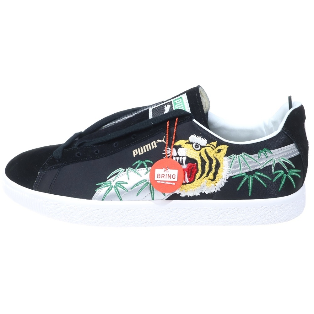 ×atmos Suede Vintage MIJ Sukajan 383609 アトモス ヴィンテージ MIJ スカジャン ローカットスニーカー ブラック US10/28cm Sランク