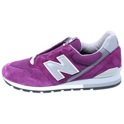 996 MADE IN U.S.A. width D PURPLE M996CRB スウェードローカットスニーカー パープル US9.5/27.5cm Sランク
