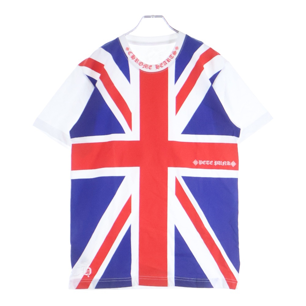 Union Jack Neck Logo Tee ユニオンジャック ネックロゴ クルーネック半袖Tシャツカットソー ブルー/レッド/ホワイト Sランク
