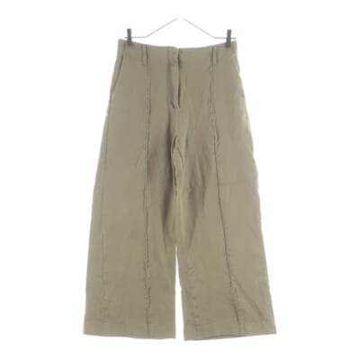 24SS Wool Wide Pants FN-WN-TROU001201 ウールワイドパンツ スラックス カーキ レディース Aランク