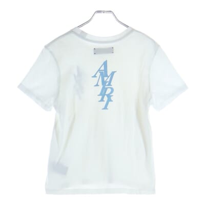25SS 両面ロゴパッチ クルーネック半袖Tシャツカットソー ホワイト レディース Aランク