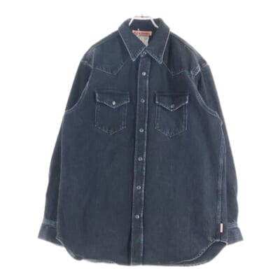 Denim Button Up Shirt FN-MN-SHIR000625 デニム ボタン アップ 長袖デニムシャツ デニムジャケット ブラック Sランク